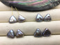 1 pair AA+ 11-12mm Gray Triangle Shape Freshwater Pearl White loose Beads Piar,wholesale,ZS-103-37-16