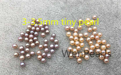 AAA 3-3.5mm purple pink seed pearl bead,small freshwater round loose pearl wholesale,tiny pearl supply,no hole,half drilled,RP3-3A-4