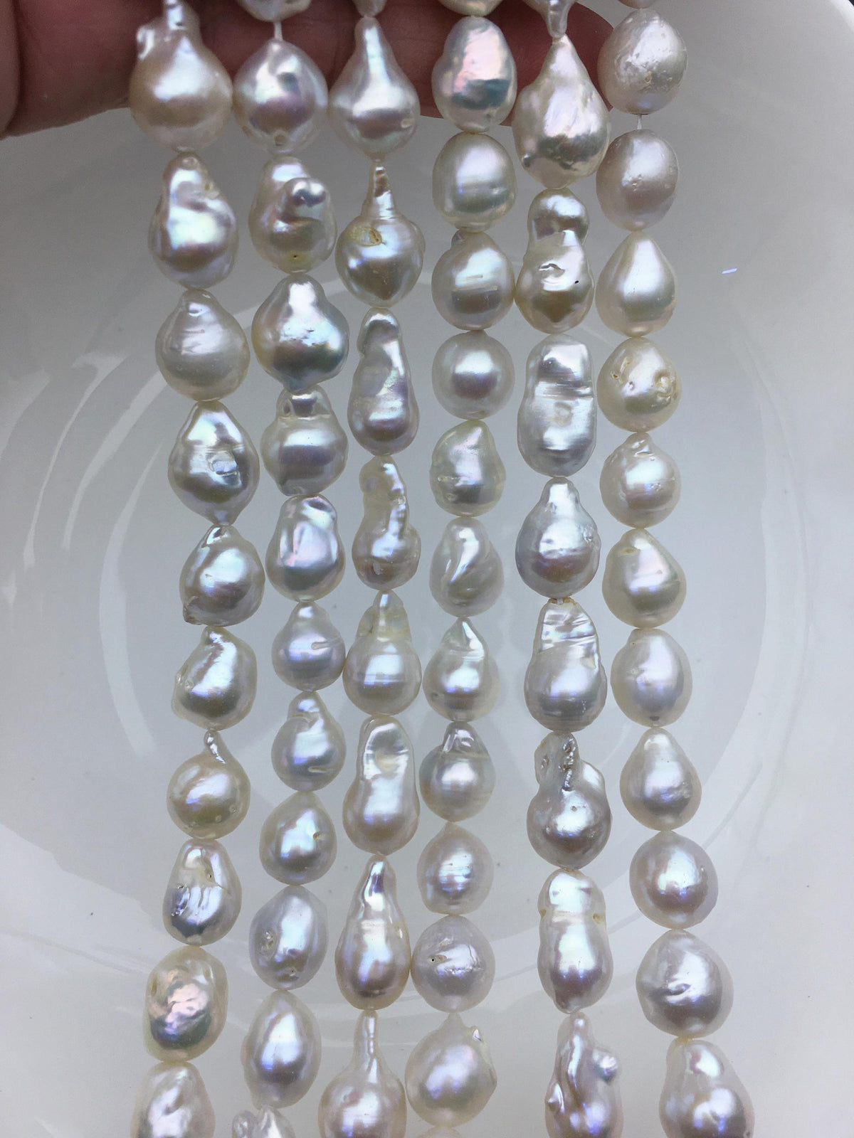 1 strands AA+ 9-11mm white flame ball pearl,FL15-2A-5-60