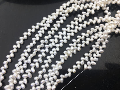 AA+ 3.5-4mm white rice pearls,full strand,oval loose pearl beads,diy pearl,genuine pearl,Cultured pearl,diy pearl beads,LR3-T2
