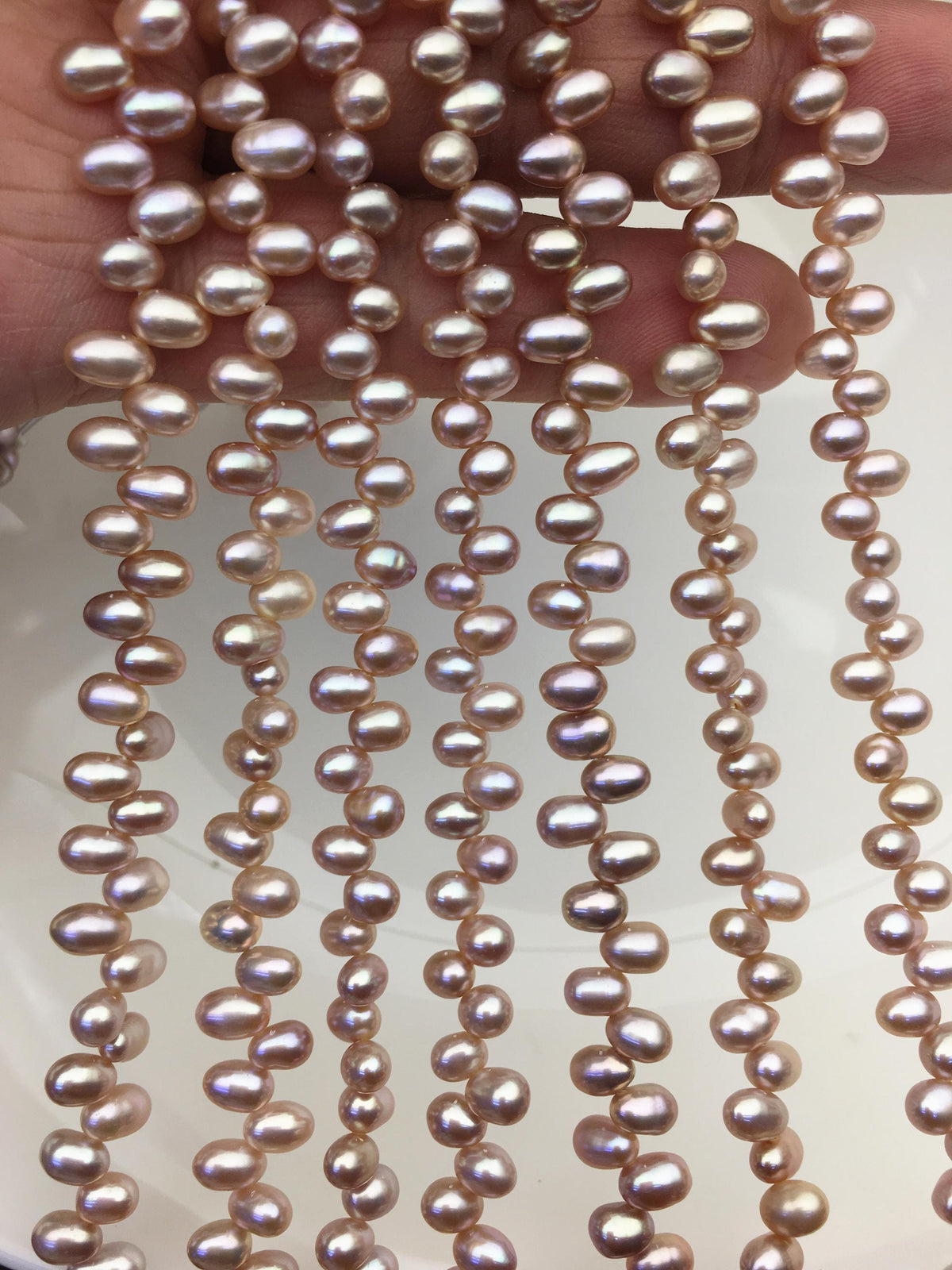AAA 4-4.5mm purple rice freshwater pearls,Cultured white rice freshwater pearls beads strand,Valentine's Day gift,LR4-3A-46