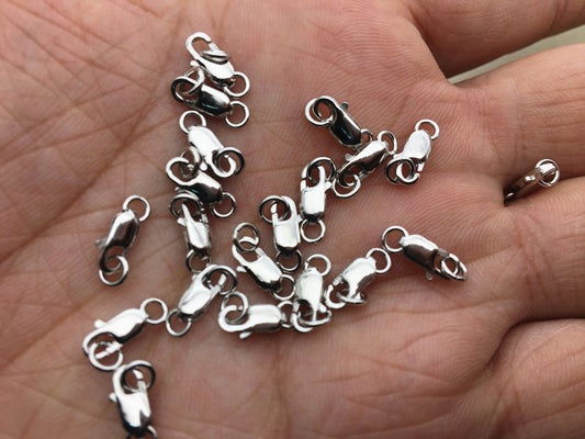 5pcs Sterling Silver Lobster Clasps, 925 Silver Lobster Clasps, Lobster Claw Clasps, Sterling Lobster Clasp,ASL-CL-020