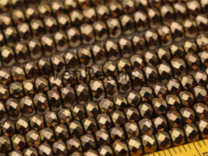 Hematite Brown,3x4mm Rondelle Beads,AAA, 125 beads,15.5 inches,G50-B34-004