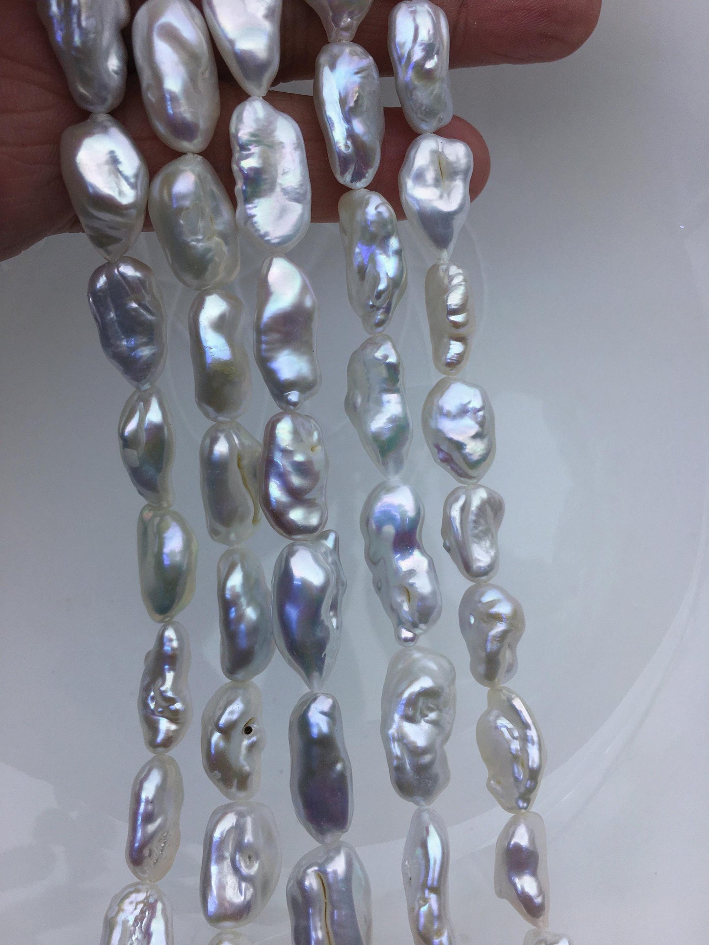 AA+ 9-11mm white long keshi Freshwater Pearl,ZS-200-66