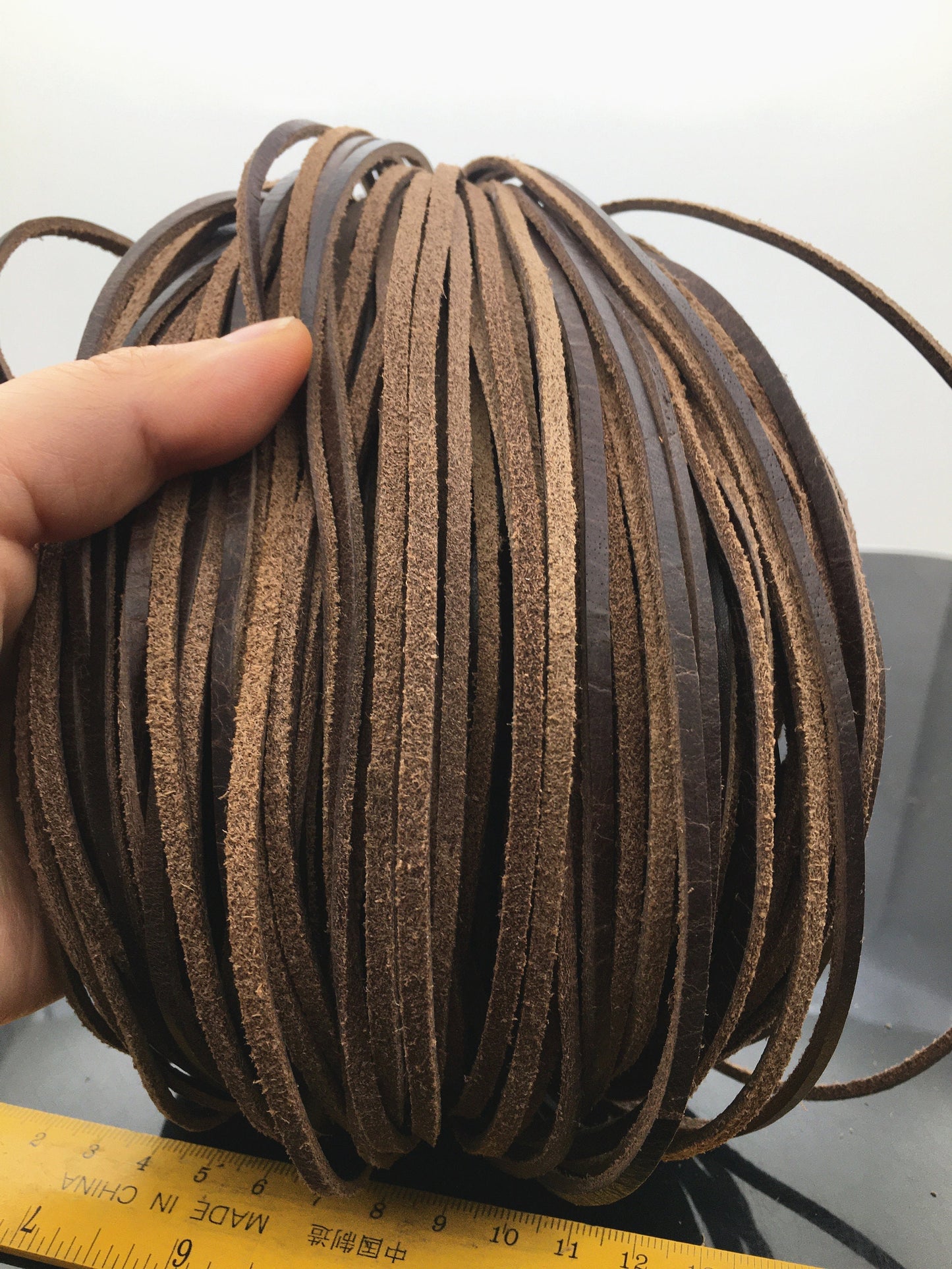 3mmx2mm Flat crazy-horse Oil Leather Cord,Soft Leather,Select Length,pull-up leather,soft leather,Wholesale,Distressed Matte Finish,LC3-208