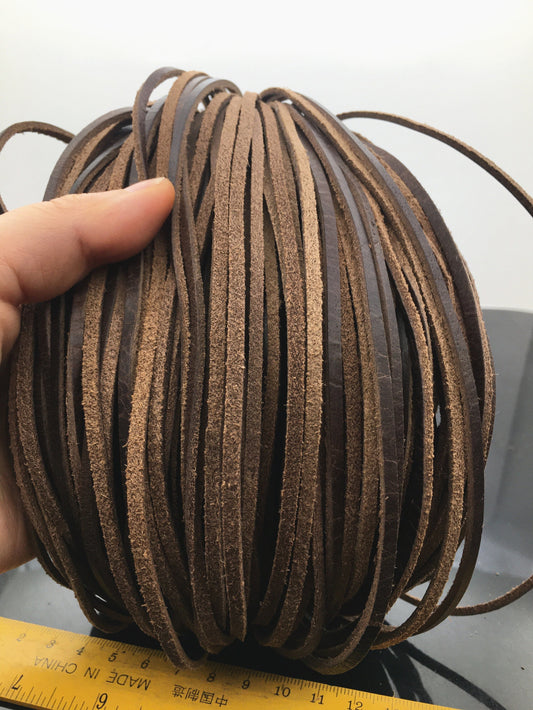 3mmx2mm Flat crazy-horse Oil Leather Cord,Soft Leather,Select Length,pull-up leather,soft leather,Wholesale,Distressed Matte Finish,LC3-208