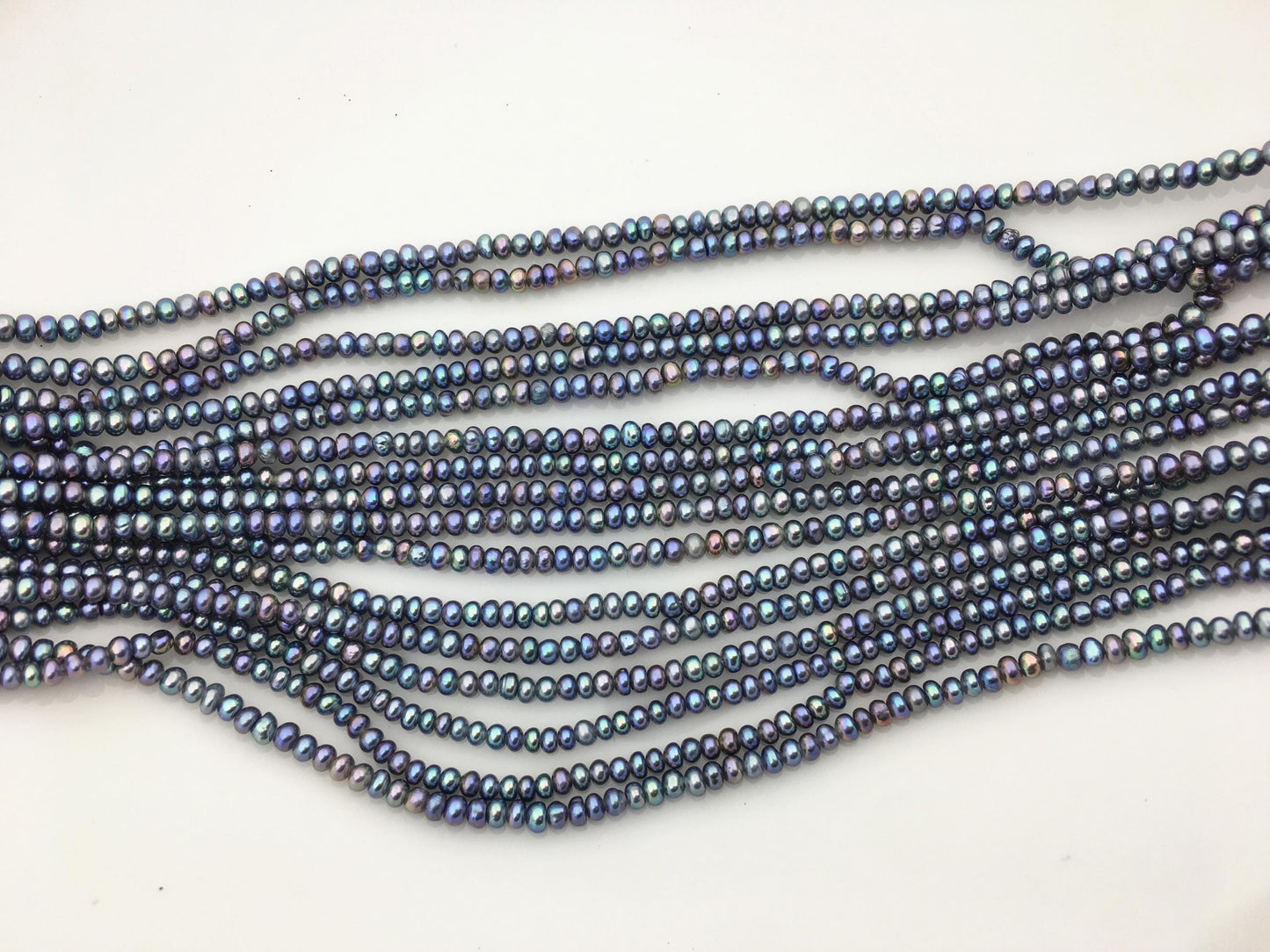 AAA 3-3.5mm tiny black blue button round freshwater pearls,nucleus pearl,Rondelle pearl Beads,SM3-3A-30