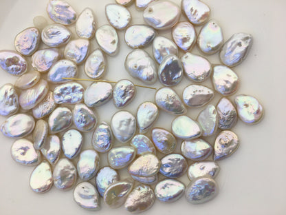 20pcs AA+ 10-12.5mm White Drop Freshwater Pearl,0.7mm bottom two-eight drill,ZS-119-18