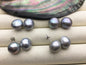 2 pairs AA+ 11.5-12.5mm big gray baroque round Pearl Stud Earrings,S925 sterling sliver,freshwater pearl earrings,Wedding,SE1-069-17