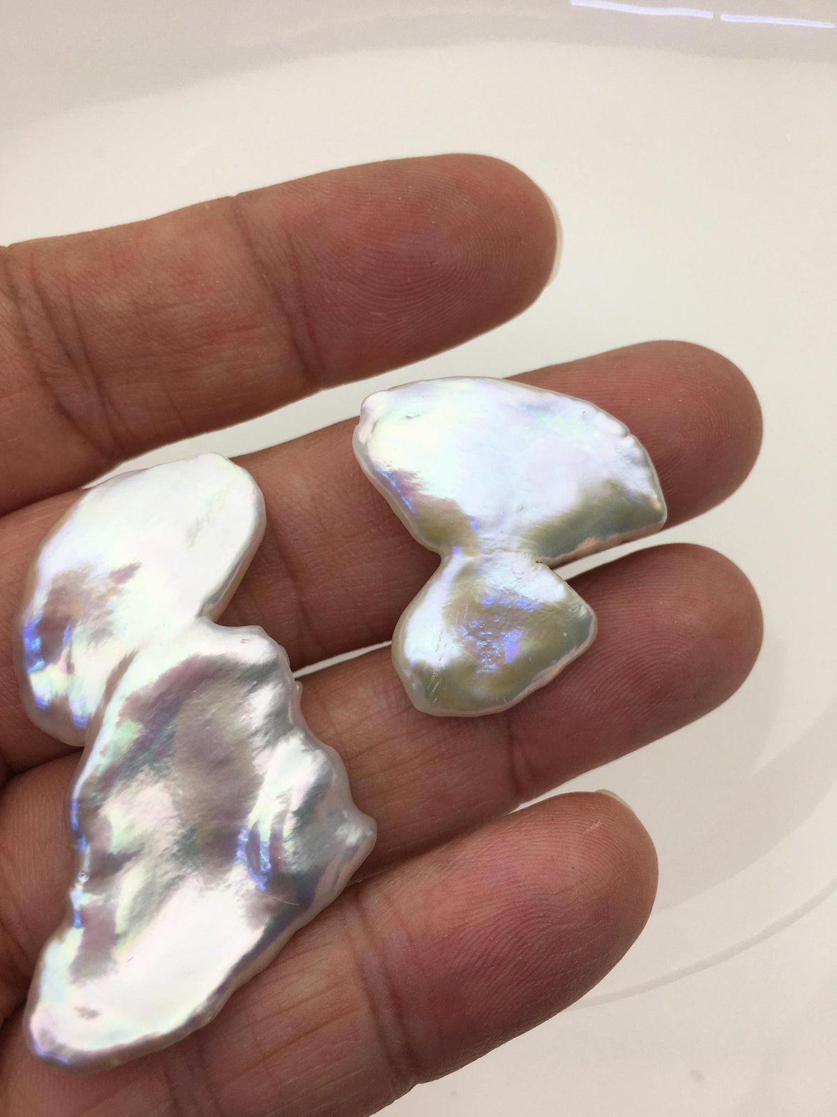 2pcs AAA 25-30mm baroque white Flame ball Pearl - no hole,FL15-T4-53