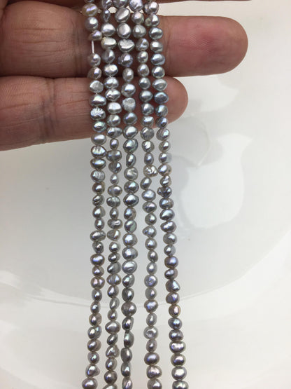 2 strands AA+ 3-4mm gray nugget seed pearls,irregular nugget freshwater pearl strand,cheap price,pearl factory china,LM3-2A-20