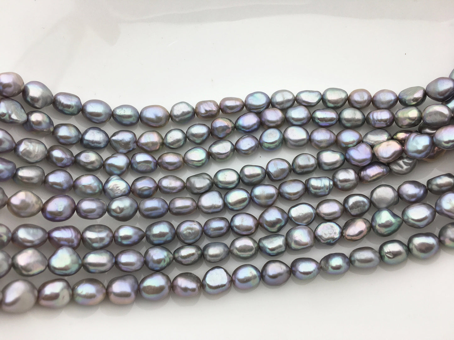 AAA 8.4-9.3mm Gray nugget freshwater pearls, gray baroque pearl necklace,LM9-T10