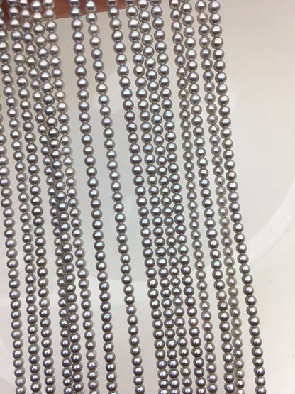 AAA 2.5-3mm tiny gray round freshwater pearls,Rondelle pearl Beads,gray freshwater pearl,loose strands,RP2-3A-19