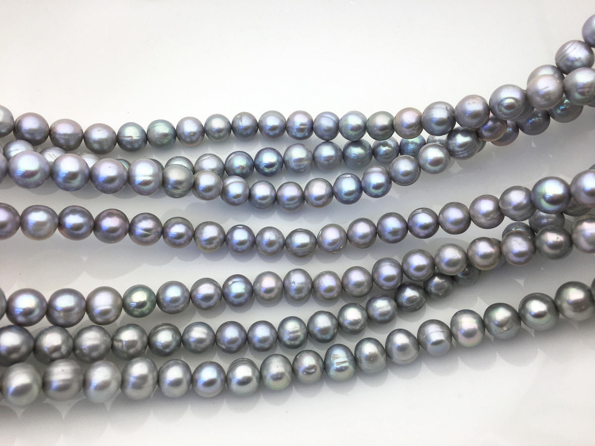 AA+ 8.3-9.2mm gray potato freshwater pearls,CR9-T1