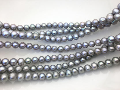 AA+ 8.3-9.2mm gray potato freshwater pearls,CR9-T1