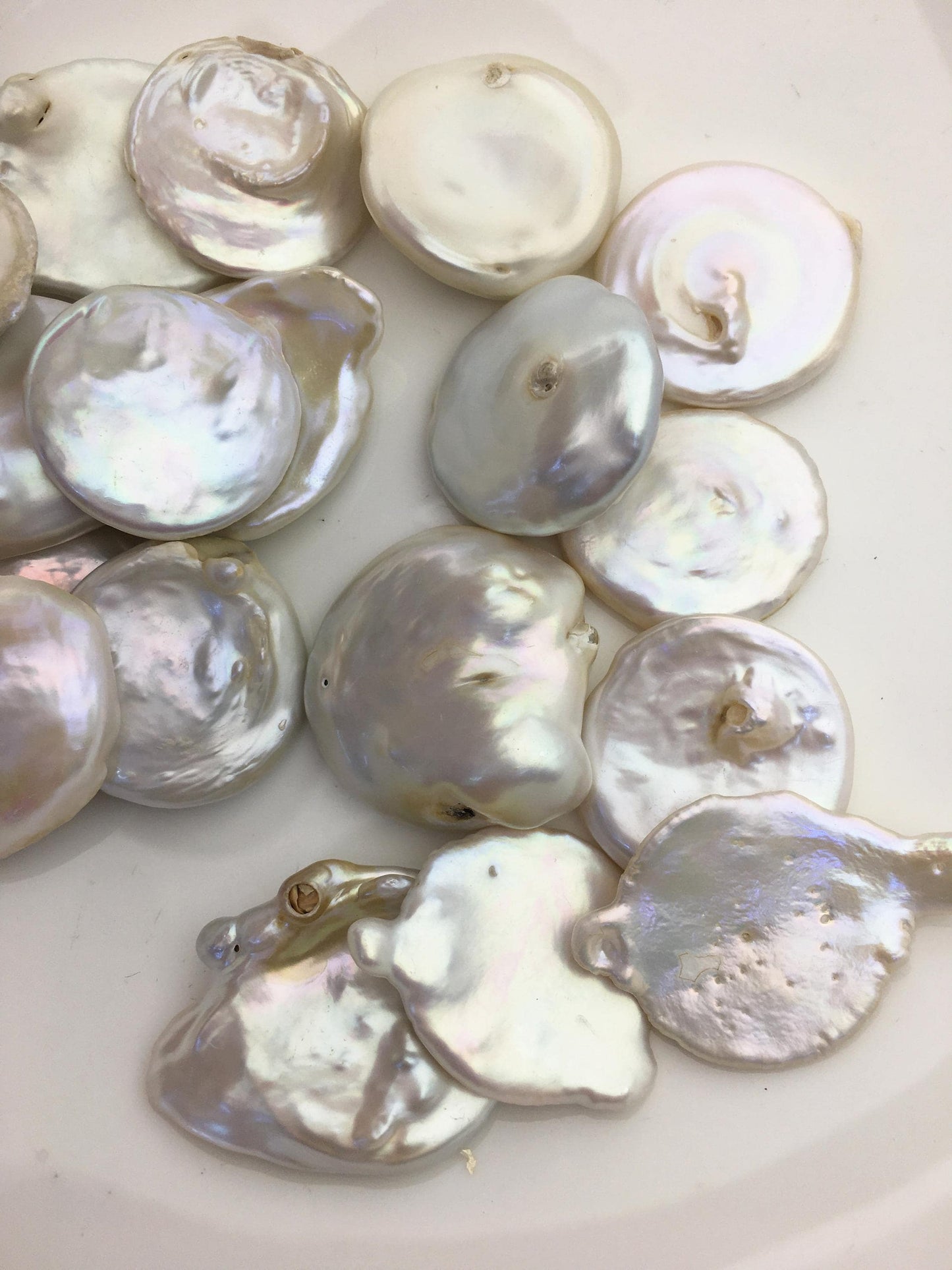 10pcs AA 20-25mm Huge Keshi freshwater pearls,white keshi pearl,no hole,ZS-127-T18
