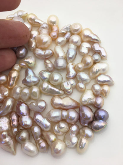 60pcs AAA/AA+ 7-12mm natural color baroque freshwater pearls, no hole,ZS-T52