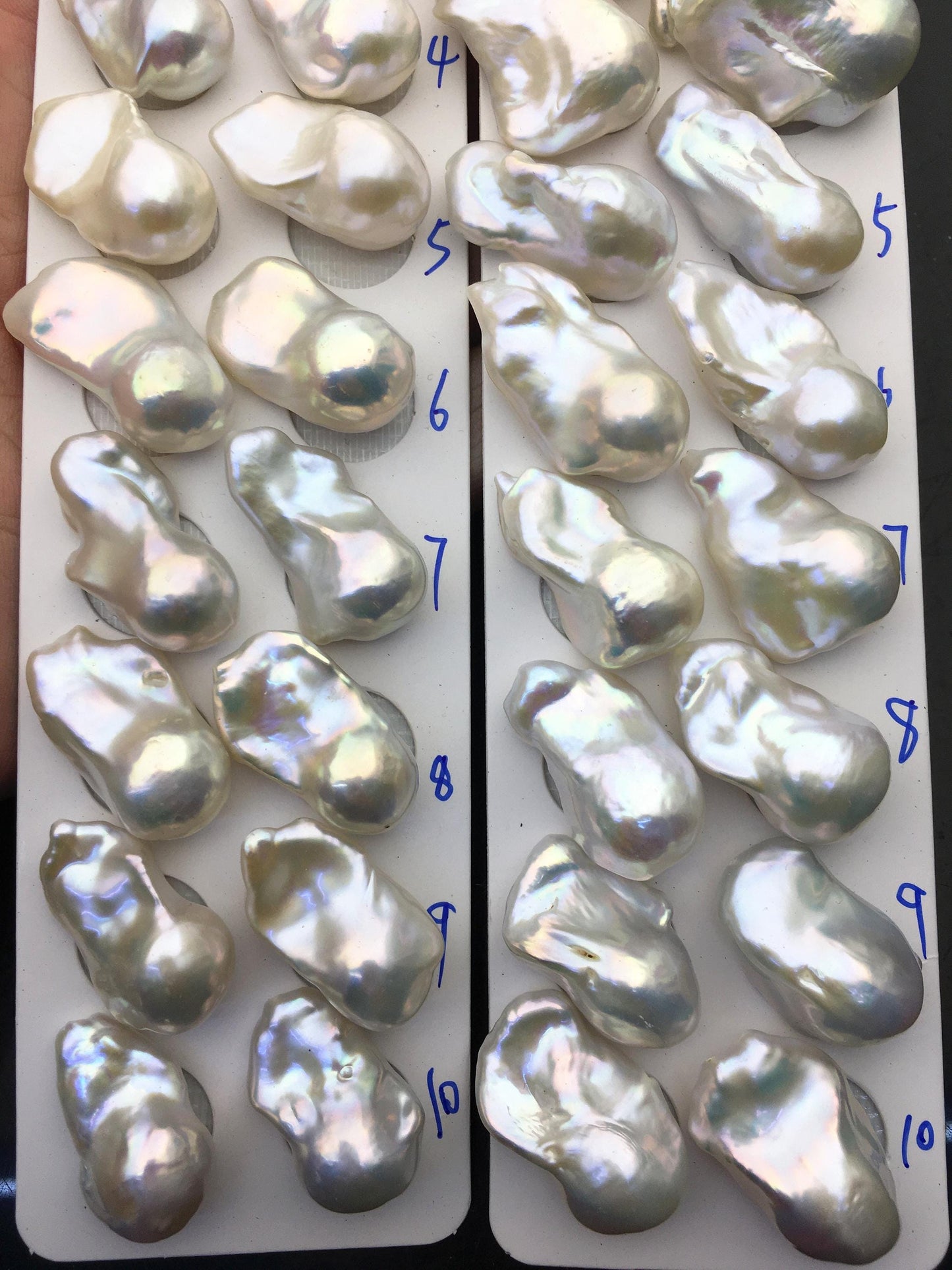 1 pair AAA 14-18x20-28mm White Flame ball Pearl Pairs-0.9mm top half hole-large Baroque freshwater pearl pairs,Fire Ball Pearl,FL15-3A-8-43