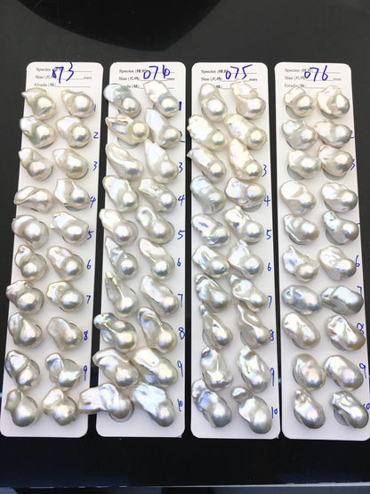 1 pair AAA 14-18x20-28mm White Flameball Pearl Pairs,Baroque Cultured Freshwater Pearl,0.9mm top ahlf hole,flameball pearls,FL15-3A-8-44