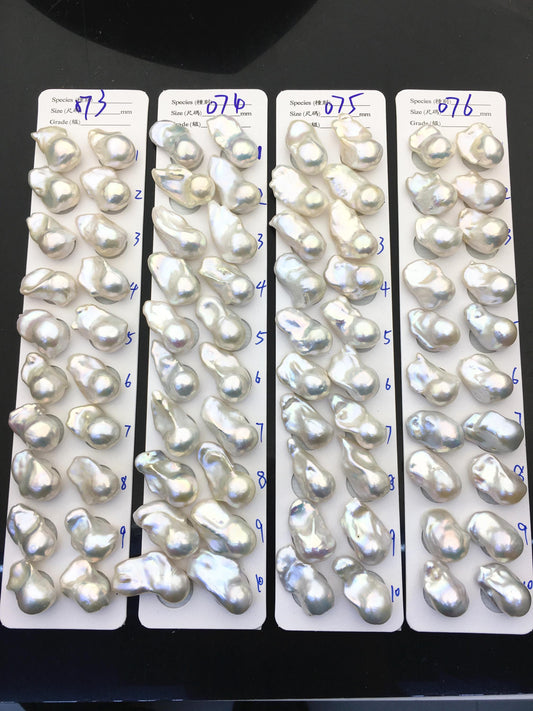 1 pair AAA 14-18x20-28mm White Flameball Pearl Pairs,Baroque Cultured Freshwater Pearl,0.9mm top ahlf hole,flameball pearls,FL15-3A-8-44