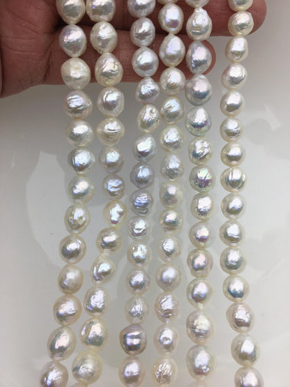 AA+ 8-10mm white baroque drop Edison Freshwater Pearl,ED10-2A-2-41