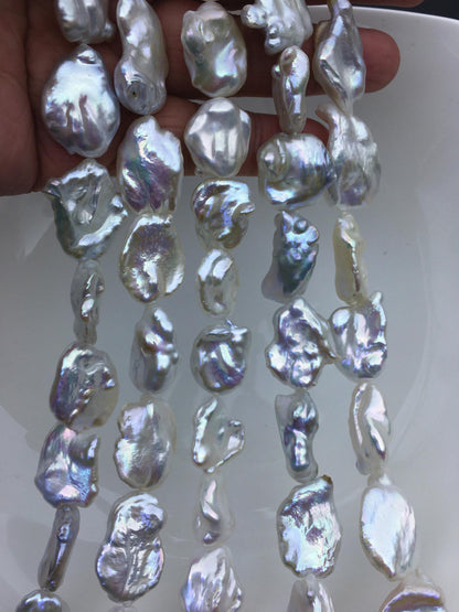 AA+ 16-18mm big white keshi Freshwater Pearl,ZS-200-6