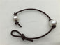Leather Pearl bracelet,High Luster pearl, Pearl Leather bracelet, White Freshwater pearl, Black Leather Pearl bracelet, BROWN,Le7-053