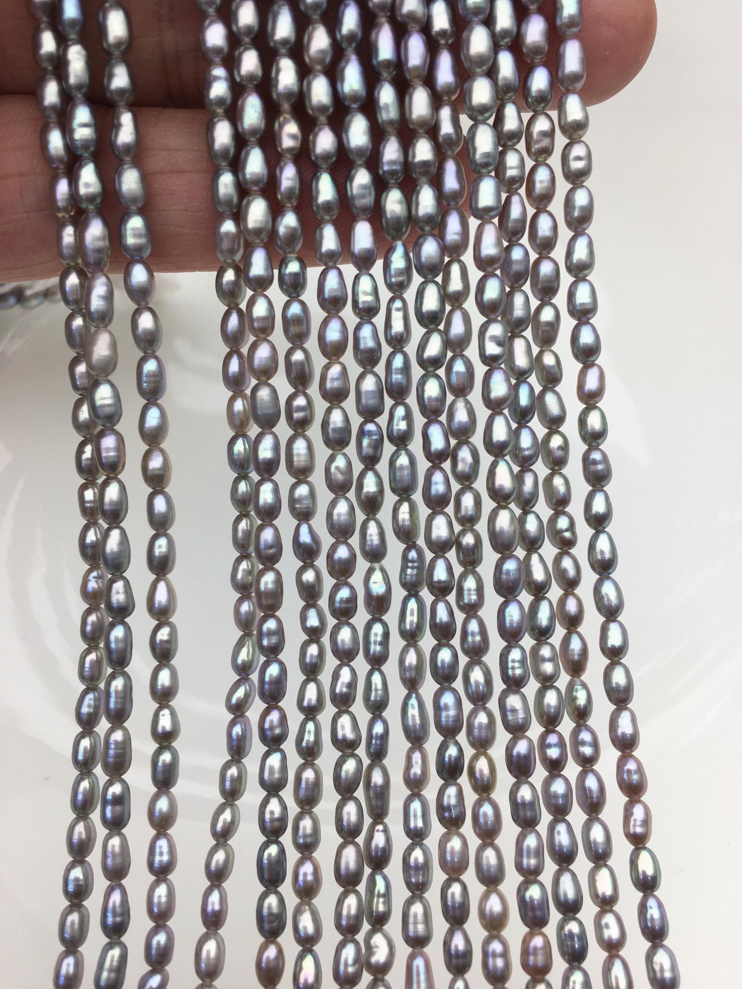 AAA 3-3.5mm Tiny Gray nugget rice freshwater pearls,irregular nugget freshwater pearl strand,LM3-3A-20