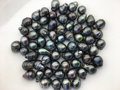 Big Tahitian pearl necklace, Pearl and Leather Lariat Necklace, Light Brwon Leather Pearl necklace,Sea pearl, Black pearl necklace,Le11-023
