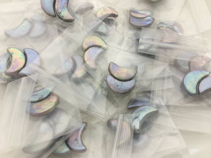 1 pair AAA 8-9x16-18mm Gray Moon Banana Shape Freshwater Pearl White loose Beads Pair,wholesale,ZS-103-37-22