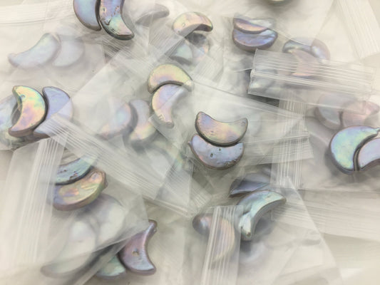 1 pair AAA 8-9x16-18mm Gray Moon Banana Shape Freshwater Pearl White loose Beads Pair,wholesale,ZS-103-37-22