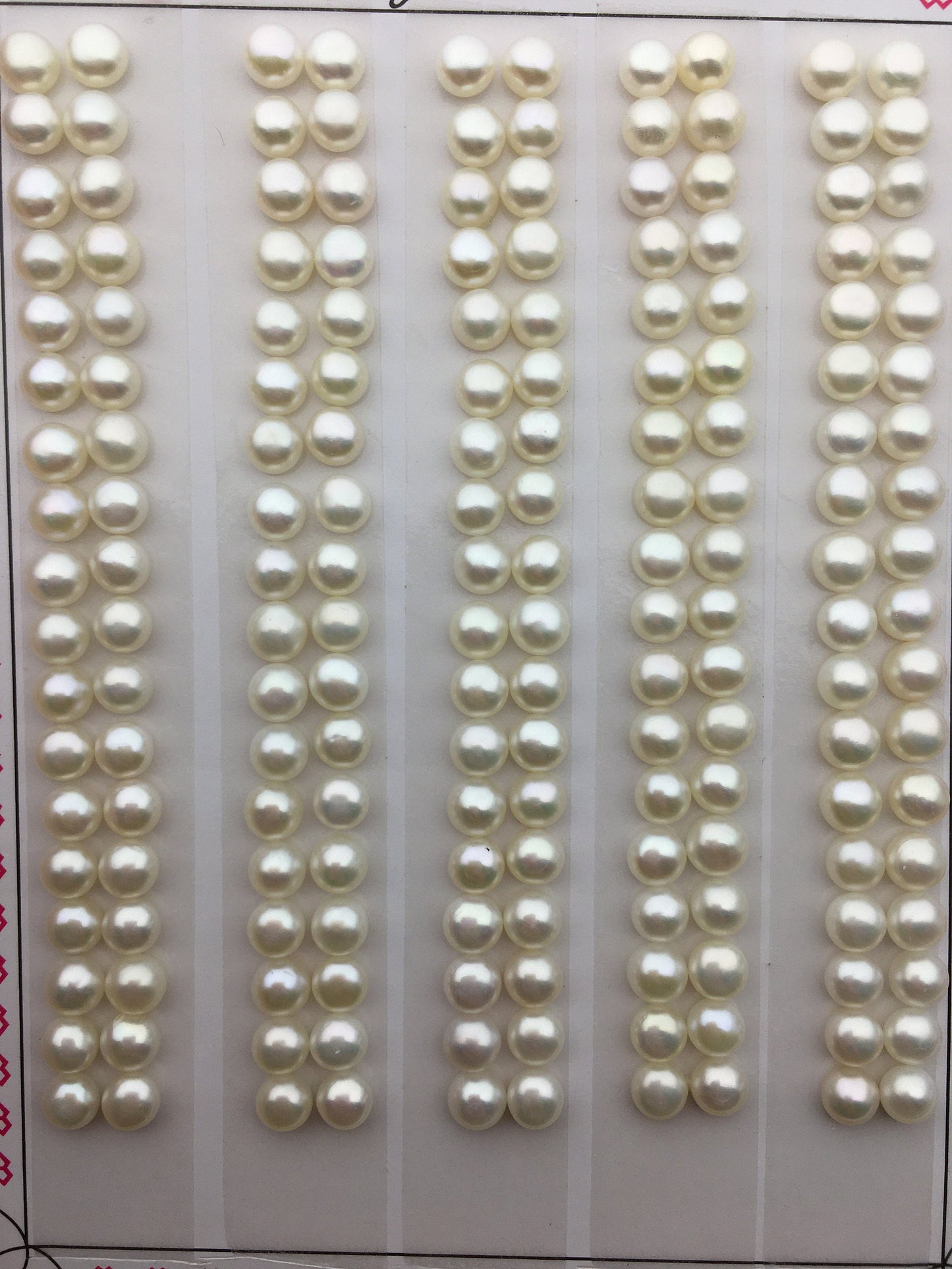 AAA 4.5-5mm Seed White button round pearls pairs,loose pearl beads,pearl earring,pearl stud,pearl earring stud supply,BTN4-4A-1-2