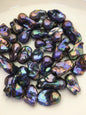 20pcs A 14-18mm black blue baroque Flame ball Pearl - one side good - no hole,FL15-T4-28