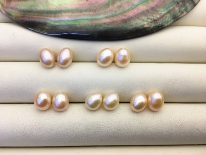 5 pairs AAA 7.5-8mm pink orange rice freshwater pearls,LR8-3A-8