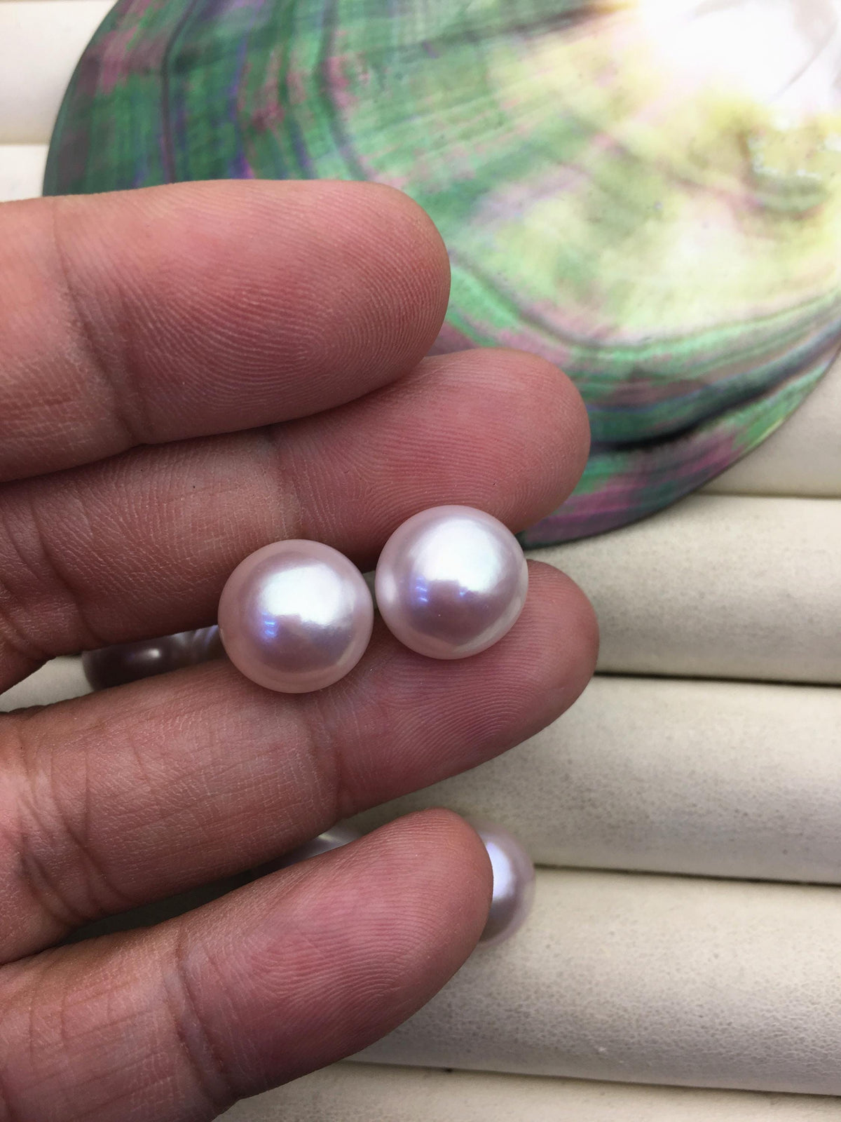 AAA 12-13mm light purple button round Pearl Stud Earrings,freshwater pearl earrings,Wedding,classic pearl studs,SE1-069-27