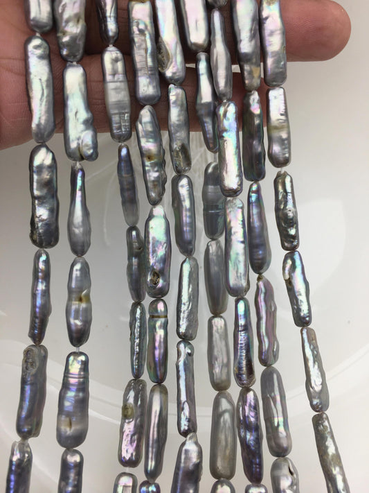 2 strands A 5-7mm gray rectangle pearls,ZS-80-25-21