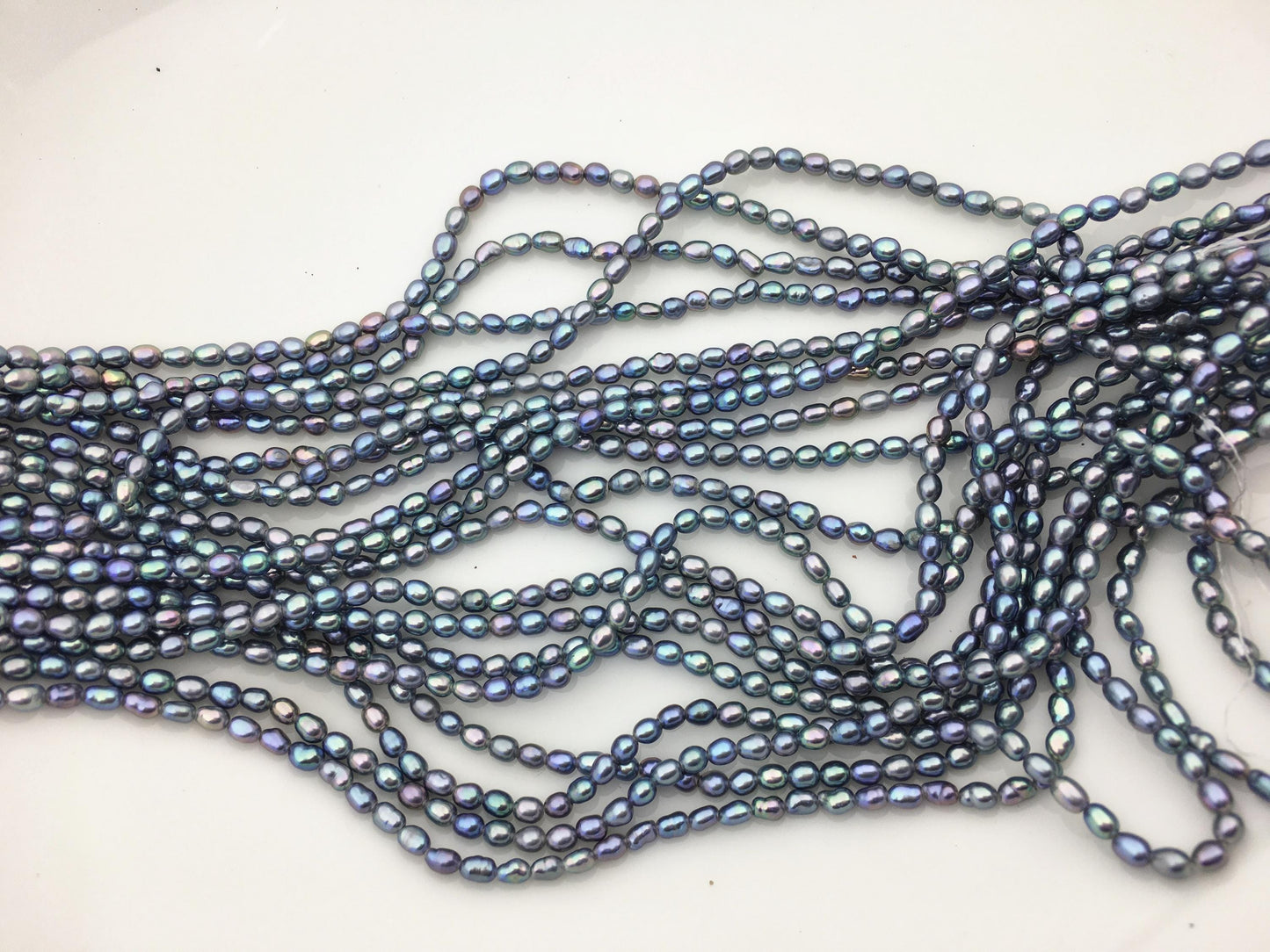 AAA 3-3.5mm Tiny black blue peacock nugget rice freshwater pearls,irregular nugget freshwater pearl strand,LM3-3A-20