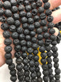 black volcano lava 4mm 6mm 8mm round beads 15.5'' Long Per Strand Size wholesale Gemstones,G13-OTH-4