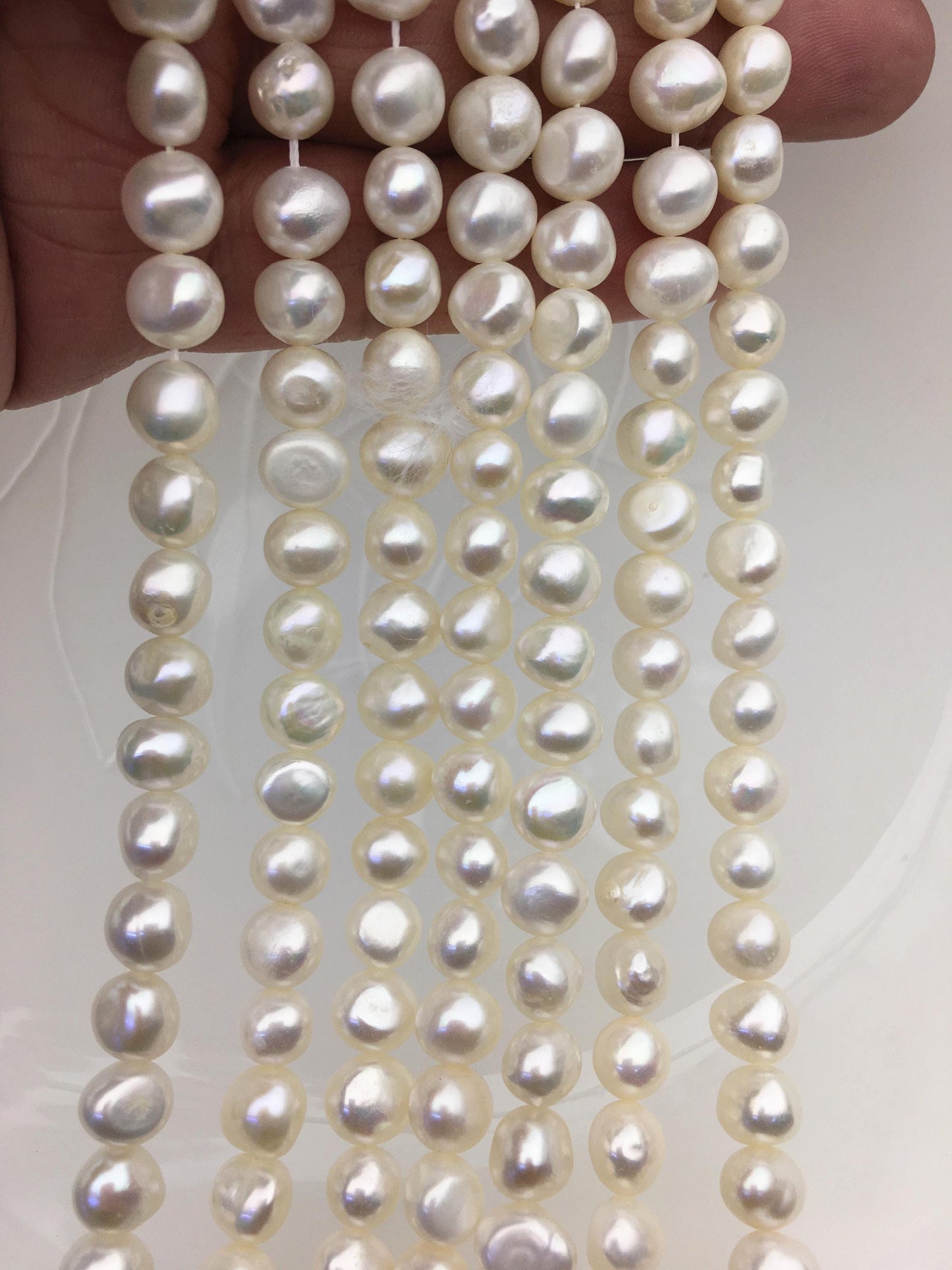 AAA 7.3-8.4mm white nugget freshwater pearls,irregular pearl,Cultured Pearl Beads,Loose Pearls Bulk Supplies,LM8-3A-10