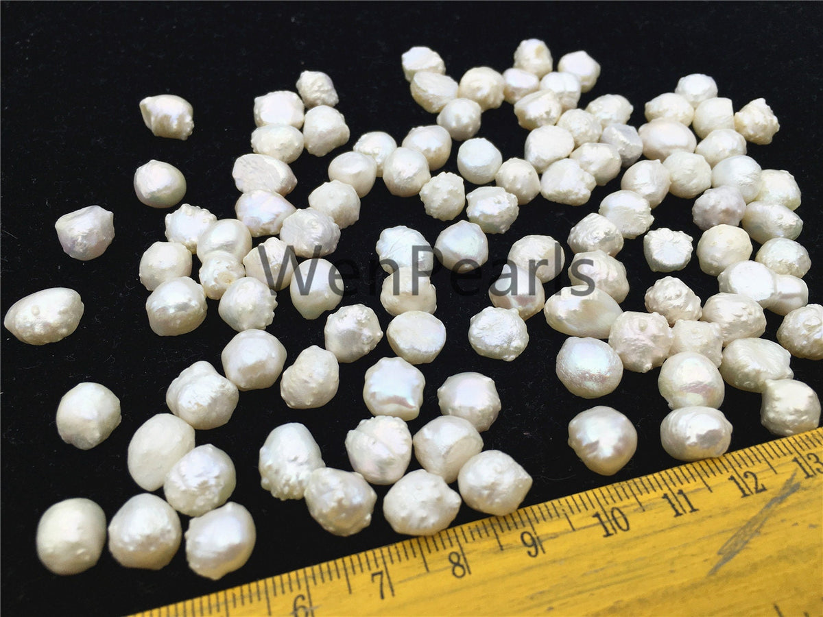30pcs AA+ 9.5-10.5mm Natural White Rare Rosebud Freshwater Pearls,no hole,ZS-119-12