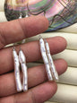 2 pairs AAA 4-6x35-45mm White Long Toothpick pearls Pair,for make dangle earrings,ZS-127-62-29