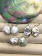 1 pair AAA 15-18mm white baroque pearl silver dangle earrings,earring with white baroque Natural Pearl,SE3-031-33