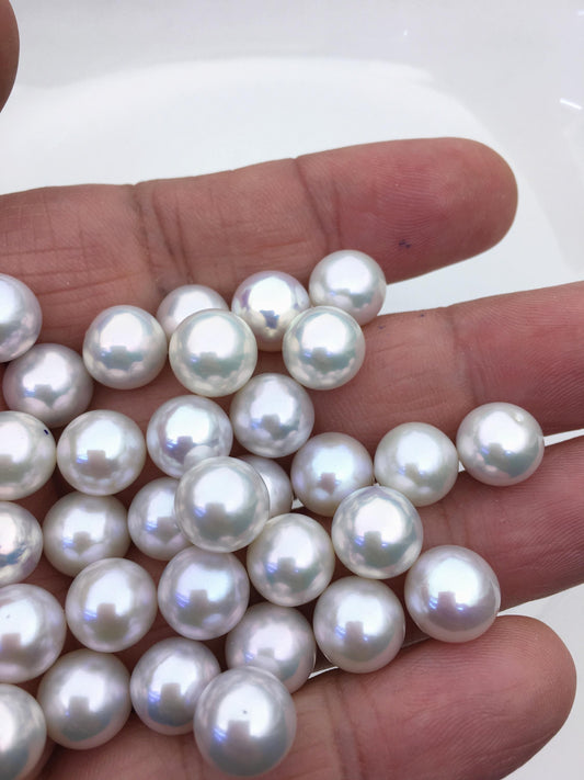 15pcs AAA+ 9-10mm white round freshwater pearls,no hole,RP9-T4