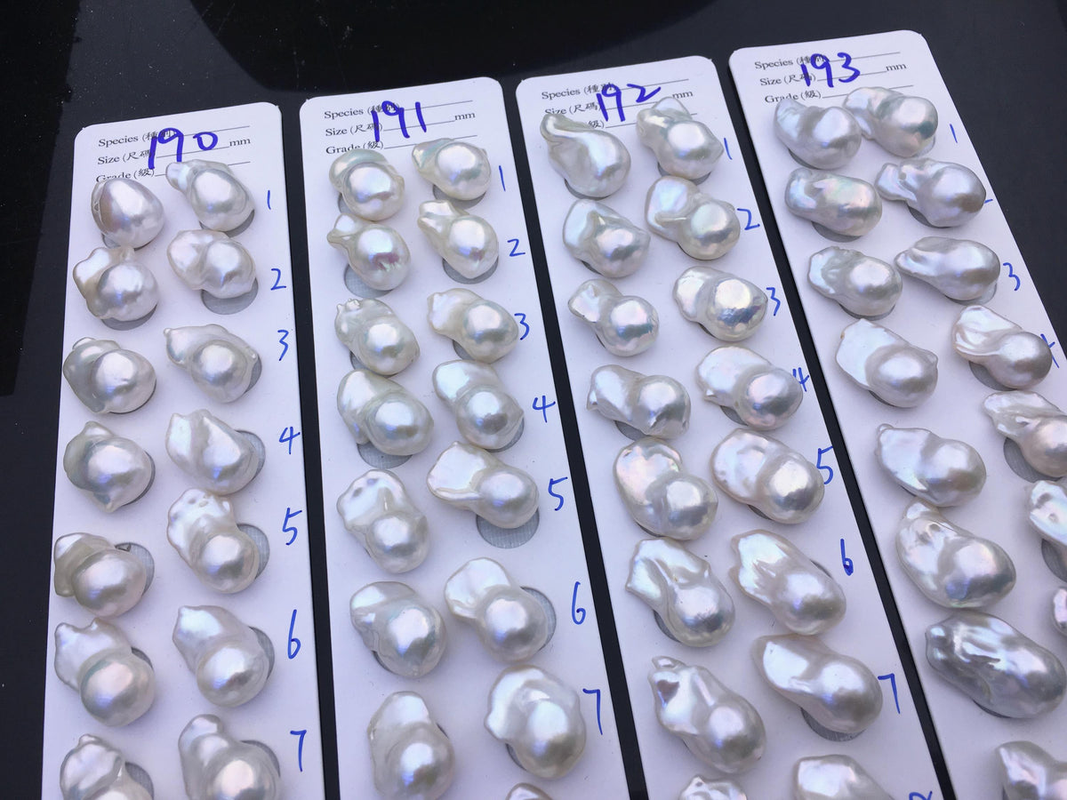 AAA 13-15x18-22mm White Flame ball Pearl Pairs - large Baroque freshwater pearl pairs,top half hole,FL15-3A-8-75