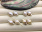 2pairs AA 11-12mm White baroque Freshwater Pearl loose Beads Pair,0.8mm through hole,ZS-103-37-18