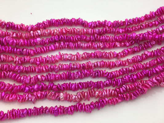 AAA 5-6mm red Keshi pearls,Center drilled,ZS-128-40