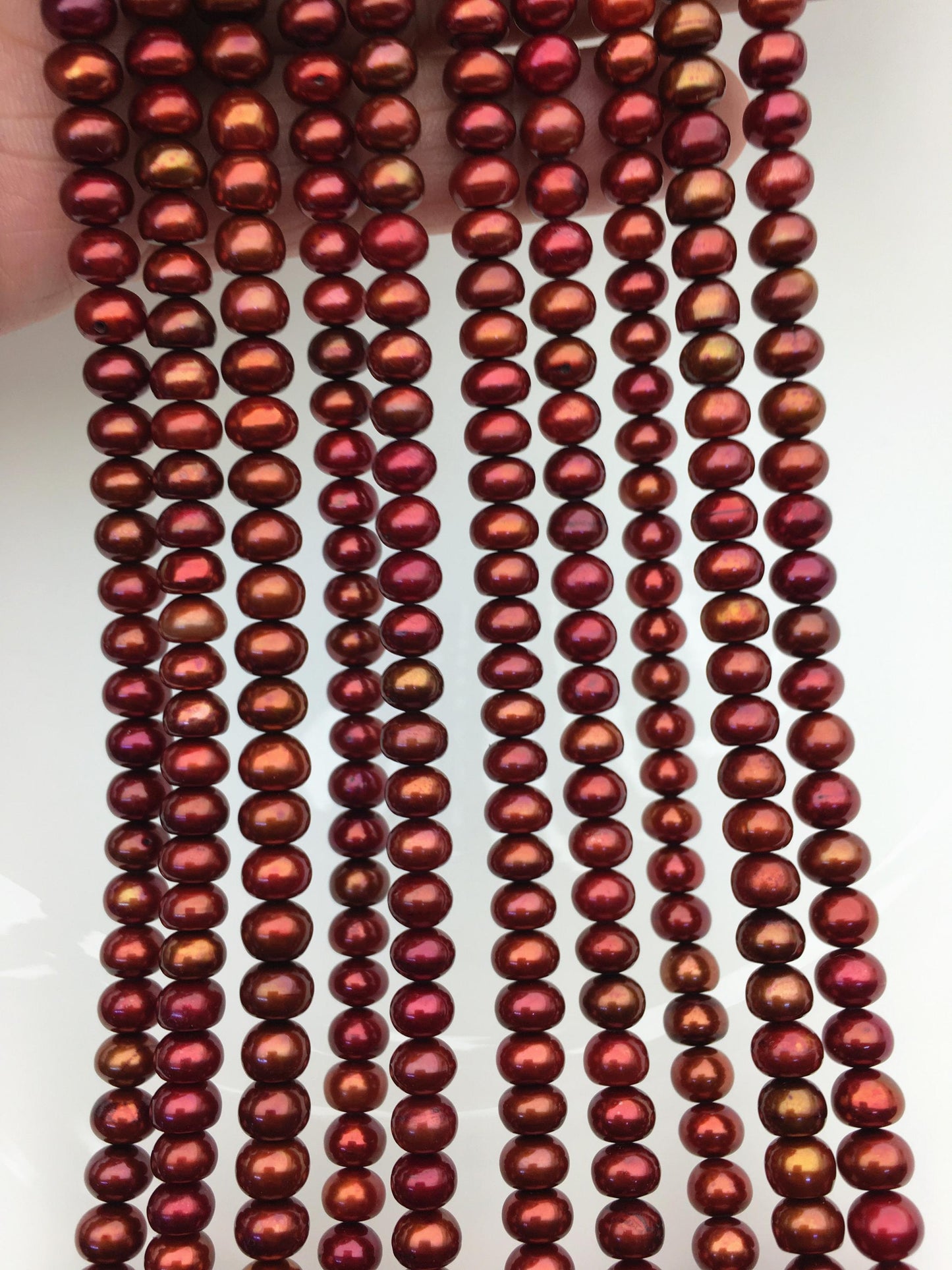 AAA 6-6.5mm brown button round freshwater pearls,full strand,loose button pearl,6mm Rondelle pearl Beads,SM6-T1