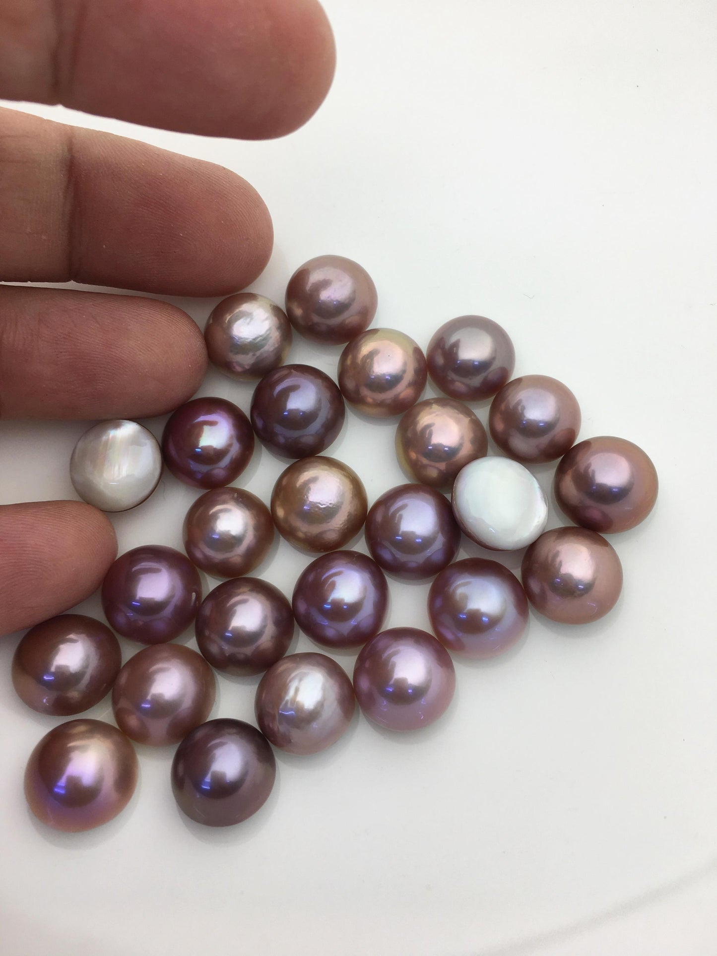 25pcs AAA 12-13mm Baroque Mabe Natural Purple Rainbow Freshwater Pearls,no hole,MB-T55