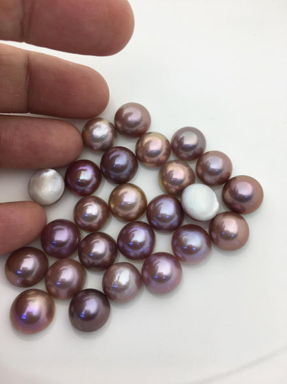 25pcs AAA 12-13mm Baroque Mabe Natural Purple Rainbow Freshwater Pearls,no hole,MB-T55
