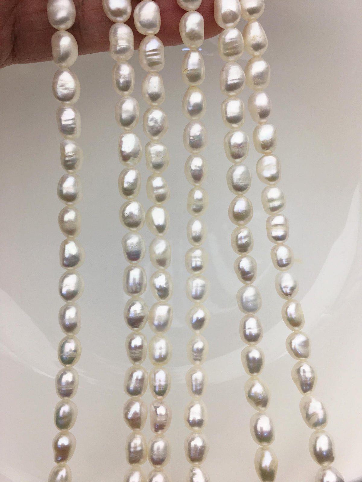AA+ 6.4-7.4mm white nugget freshwater pearls,Cultured white freshwater pearls beads,teardrop pearl necklace,LM7-2A-5